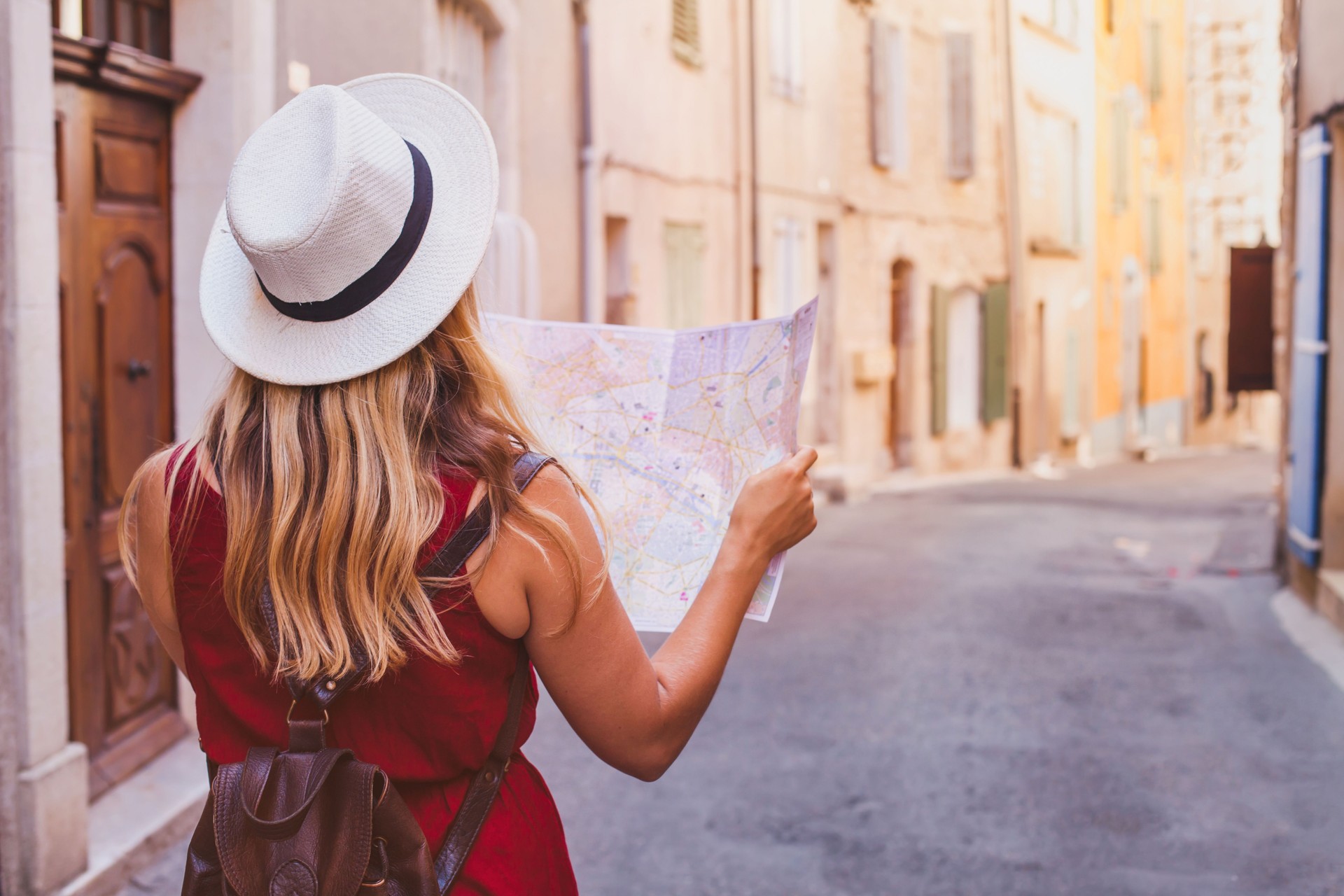 Paula Zangger from trip assist plus looking at a map