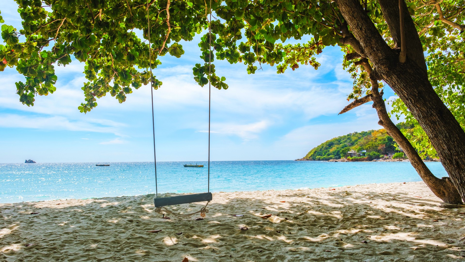 Koh Samet Island Rayong Thailand, white tropical beach of Samed Island with a turqouse colored ocean